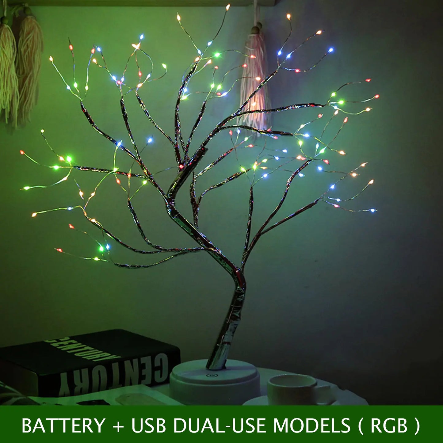 LED Night Light Tabletop Bonsai Tree Light Lamp USB