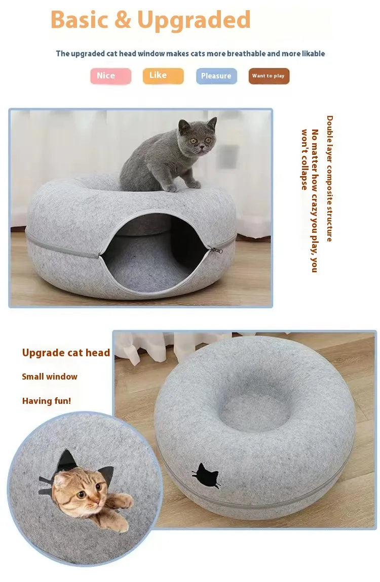 Pet Bed Comfortable Round Cat Tunnel