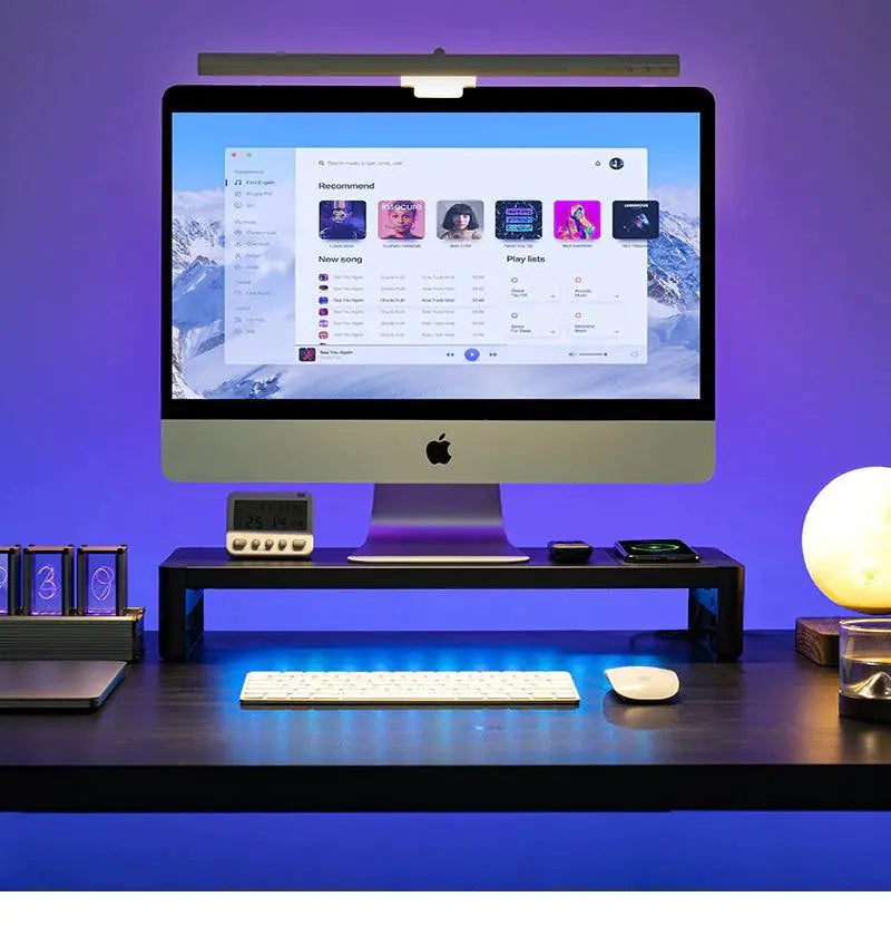 Monitor Stand Desk with 4 USB Ports