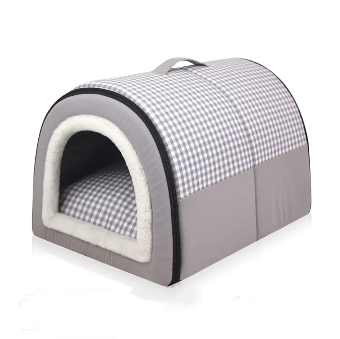 Winter Thickened Semi-Enclosed Pet Bed