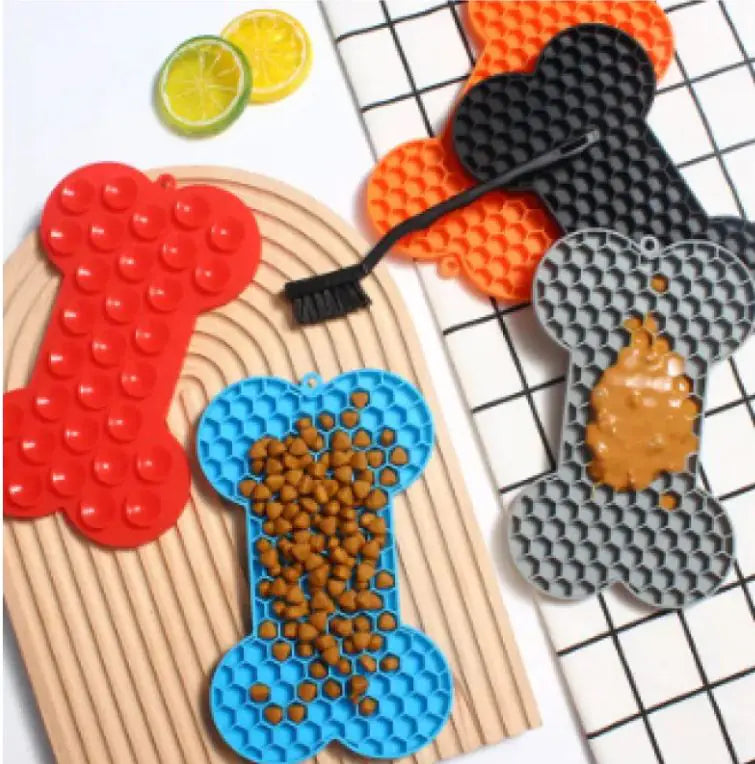 Bone Silicone Licking Dog Slow Food Mat